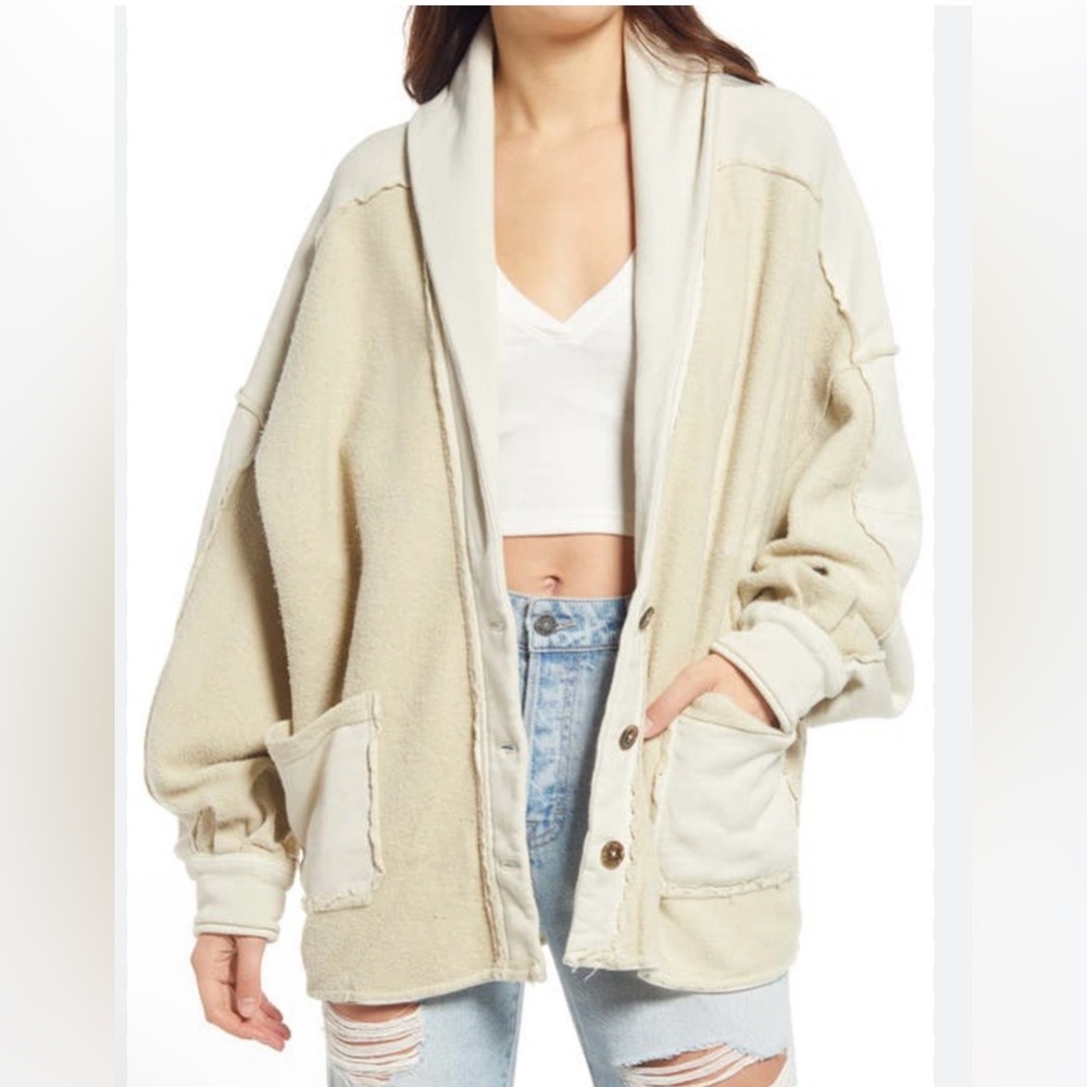 Free People Jourdan jacket in Washed Muslin Xl